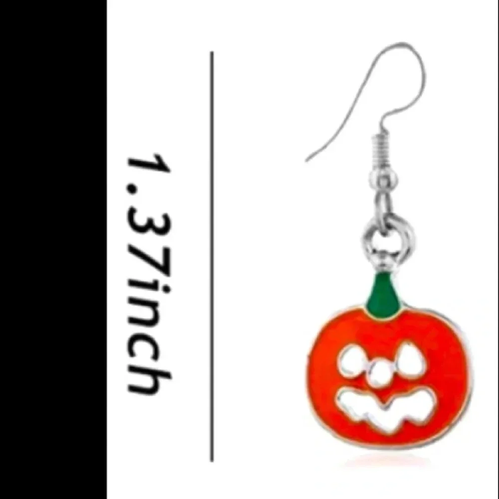 2/$30 Pumpkin Halloween Dangle Earrings - Picture 3 of 3